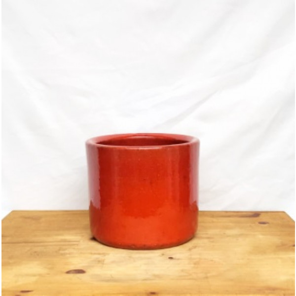 Vaso Mini cilindro nº 3 esmaltado vermelho (L20xA17xP20 cm)