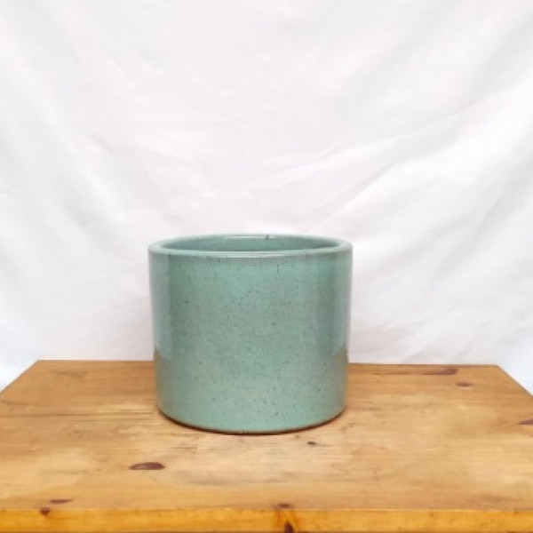 Vaso Mini cilindro nº 3 esmaltado verde jade (L20xA16xP20 cm)