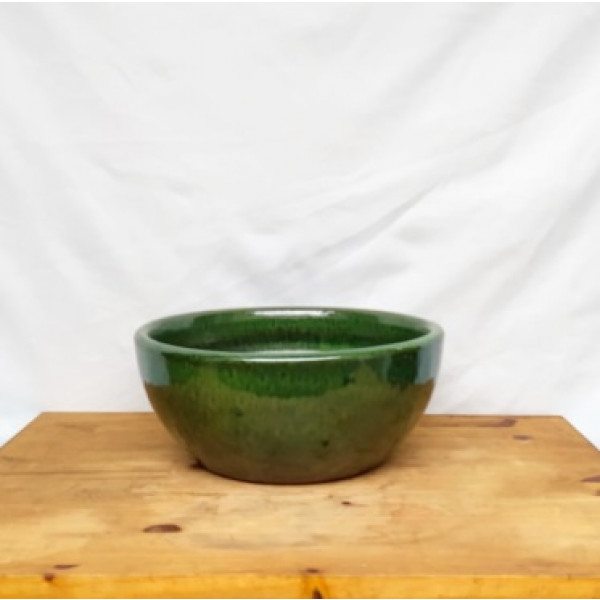 Vaso Cuia nº 2 esmaltado verde musgo (L27xA12xP27 cm)