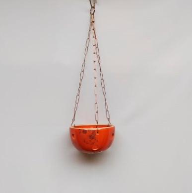 Vaso Bolinha pendente Laranja (L16xA10xP8 cm)