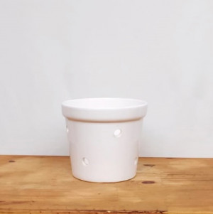 Vaso Orquidea c borda P branco (L18xA15xP12 cm)