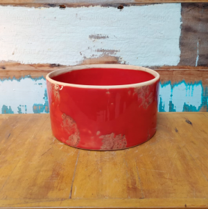 Vaso Tubo esmaltado GG vermelho (L26xA13xP26 cm)