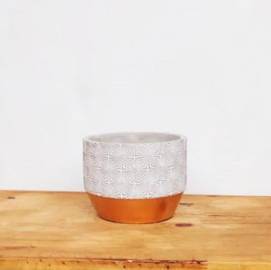 Vaso concreto gold geométrico M (L13xA17xP13 cm)