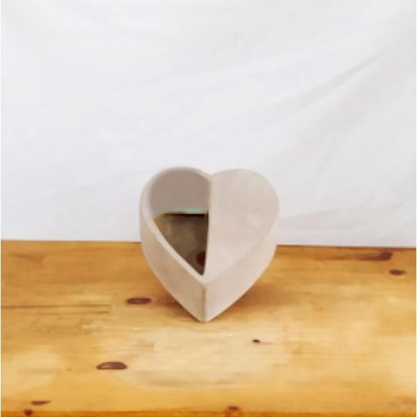 Vaso concreto coração (L15xA7xP15 cm)