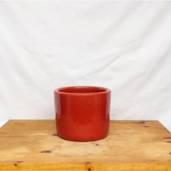 Vaso Mini cilindro nº 2 esmaltado vermelho (L17xA14xP17 cm)