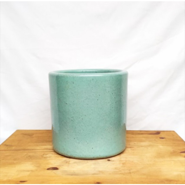 Vaso Mini Cilindro nº 4 Esmaltado verde Jade (L23xA21xP23 cm)