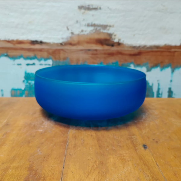 Bacia de vidro ornamental azul (L21xA8xP21 cm)