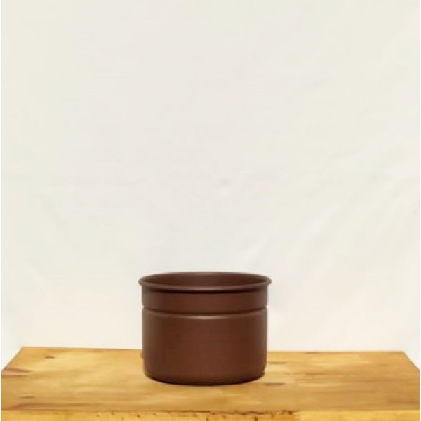 Vaso Lata nº 2 com friso corten marrom (L17xA13xP17 cm)