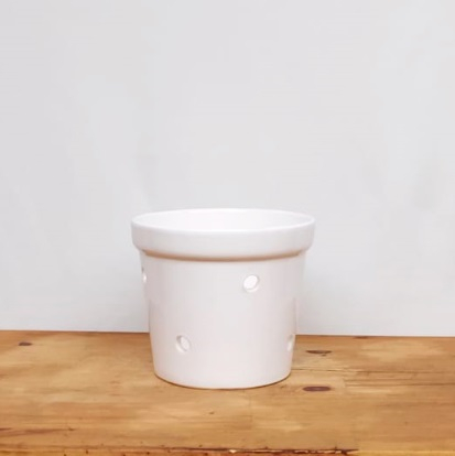 Vaso Orquidea c borda P branco (L18xA15xP12 cm)