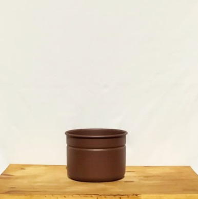 Vaso Lata nº 2 com friso corten marrom (L17xA13xP17 cm)