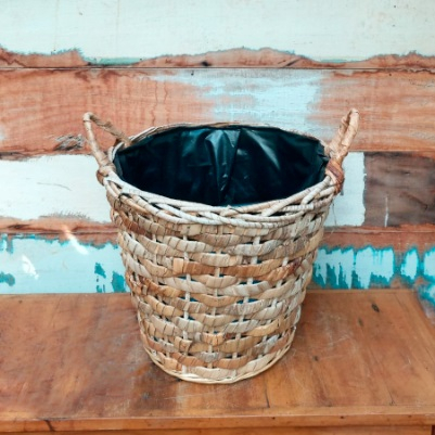 Cesto palha redondo alto G (L44xA40xP44 cm)