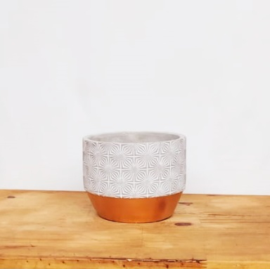 Vaso concreto gold geométrico M (L13xA17xP13 cm)